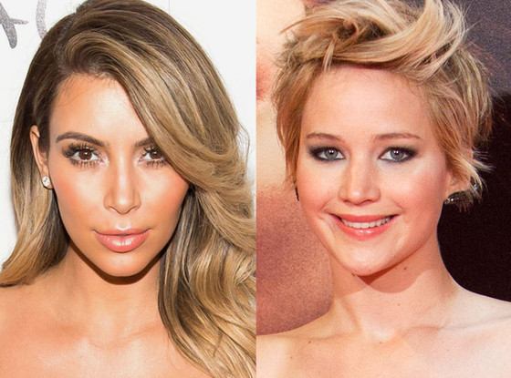 Kim Kardashian, Jennifer Lawrence, Hair Kim Kardashian, Jennifer Lawrence, Hair
